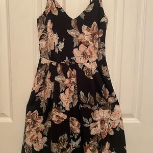 Soprano Black A-Line V-Neck Sleeveless Dress